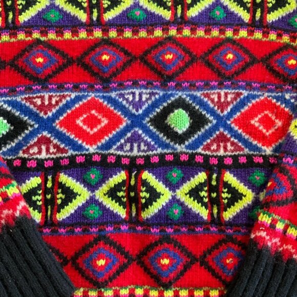 Polo Ralph Lauren Womens Colorblock Fair Isle Cashmere Wool Sweater (Small) - Picture 4 of 8